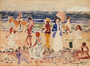 Op het strand, ca. 1920-23 door Maurice Brazil Prendergast
