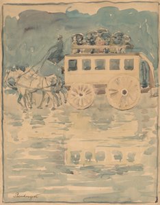 Parijse omnibus, 1893-1894 door Maurice Brazil Prendergast