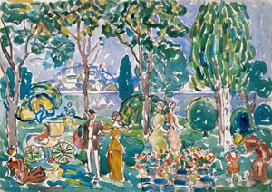 Het park, Salem door Maurice Brazil Prendergast