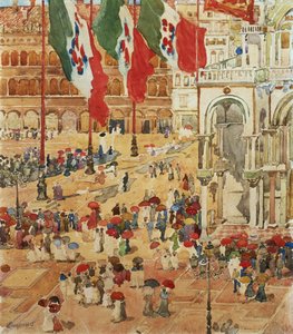 Het Piazza van San Marco, Venetië door Maurice Brazil Prendergast