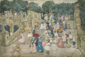 De Terrasbrug, Central Park, 1901 door Maurice Brazil Prendergast