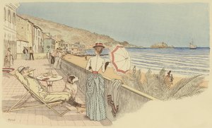 Een stel op huwelijksreis ontspant zich aan zee op het eiland Gallinara, Italië.
