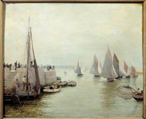 De terugkeer van de visvangst in 1880 door Maurice Courant