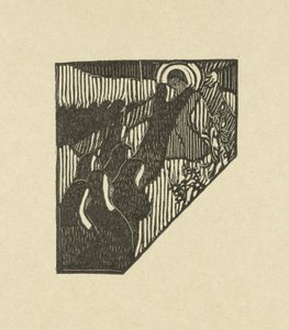 Illustratie met kruisdraging van Christus en nonnen bij gedicht in dichtbundel Sagesse van Paul Verlaine door Maurice Denis