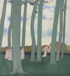 Landschap met groene bomen of beukenbomen in Kerduel, 1893 door Maurice Denis