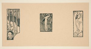 Blad met houtsneden van L door Maurice Denis