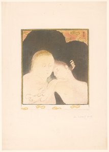Vrouw koestert jongeman door Maurice Denis
