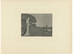Vrouw in landschap