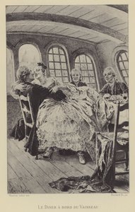 Diner aan boord van het schip door Maurice Leloir