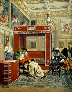 Geschiedenis van Frankrijk: Laatste bezoek van Lodewijk XIII aan kardinaal Richelieu (Armand Jean du Plessis) door Maurice Leloir