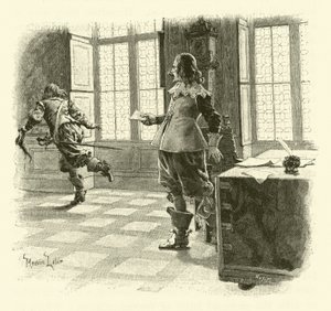 Illustratie voor De Drie Musketiers (gravure) door Maurice Leloir