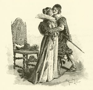 Illustratie voor De Drie Musketiers (gravure) door Maurice Leloir