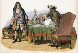 Belediging van Lodewijk XIV, bekend als de Zonnekoning (Louis de Grote) door Maurice Leloir