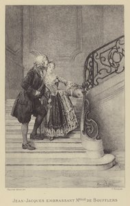 Jean-Jacques Rousseau kust Madame de Boufflers (gravure) door Maurice Leloir