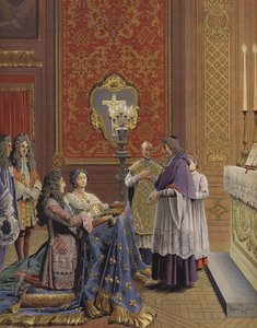 Huwelijk van koning Lodewijk XIV en Madame de Maintenon door Maurice Leloir