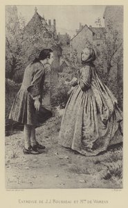 Ontmoeting van Jean-Jacques Rousseau en Madame de Warens door Maurice Leloir