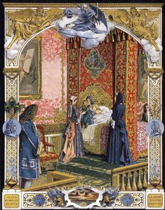 Voorgesteld door zijn huishoudster, Madame de Ventadour (Charlotte de la Mothe Houdancourt door Maurice Leloir