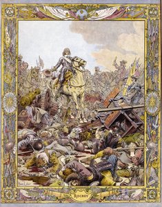 Prins Lodewijk II van Bourbon Condé, bekend als de Grote Condé, begroet het lijk van de Graaf van Fontaine bij de Slag bij Rocroi tegen de Spanjaarden, 19 mei. door Maurice Leloir
