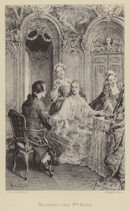 Rousseau bezoekt Madame Dupin (gravure)