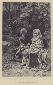 Tete-a-tete in het maanlicht door Maurice Leloir