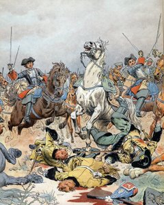 Oorlog van de Spaanse Successie: de laatste aanval van de Franse cavalerie bij de Slag bij Malplaquet (België) op 11 september
