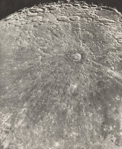 Fotografie van de maanstraling van Tycho - Groeiende fase door Maurice Loewy