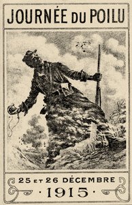Franse WOI propagandaposter "Journée du Poilu". 25 en 26 december 1915, pub. 1915 (kleur litho) door Maurice Louis Henri Neumont