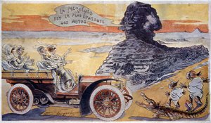 De Mercedes is de meest verbazingwekkende auto, ca. 1900 (illustratie) door Maurice Neumont