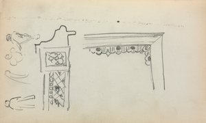Italiaans schetsboek: Architecturale details en figuren (pagina 199) door Maurice Prendergast