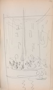 Italiaans schetsboek: Boot met figuren (pagina 172) door Maurice Prendergast