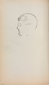 Italiaans schetsboek: Hoofd van een man in profiel (pagina 150) door Maurice Prendergast