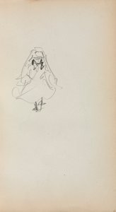 Italiaans schetsboek: Staand meisje (pagina 257) door Maurice Prendergast