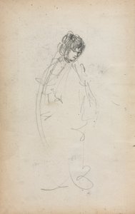 Italiaans schetsboek:  Staande vrouw (pagina 1) door Maurice Prendergast