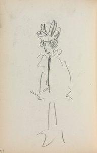 Italiaans schetsboek: Staande vrouw 3/4 aanzicht (pagina 126)