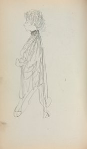 Italiaans schetsboek: Staande vrouw in profiel (pagina 51) door Maurice Prendergast