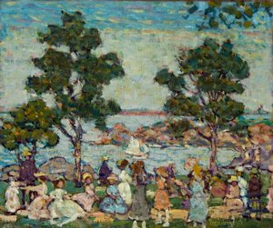 Landschap (Parkscène) door Maurice Prendergast