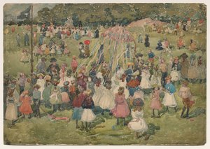 Dag van de Arbeid, Central Park door Maurice Brazil Prendergast