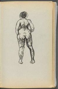 Schetsboek - The Granite Shore Hotel, Rockport, pagina 031: Vrouwelijk naakt gezien vanaf de achterkant door Maurice Prendergast