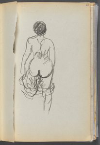 Schetsboek - The Granite Shore Hotel, Rockport, pagina 065: Naakte vrouw van achteren gezien door Maurice Prendergast