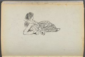 Schetsboek - The Granite Shore Hotel, Rockport, pagina 082: Liggende figuur door Maurice Prendergast