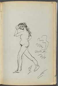 Schetsboek - Het Granite Shore Hotel, Rockport, pagina 133: Naakt lopen door Maurice Prendergast