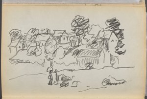Schetsboek - Het Granite Shore Hotel, Rockport, pagina 168: Huizen door Maurice Prendergast