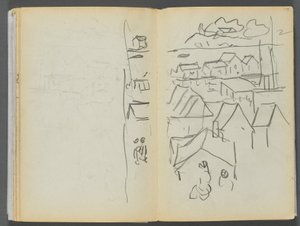 Schetsboek - Het Granite Shore Hotel, Rockport, pagina 174  175: Huizen door Maurice Prendergast