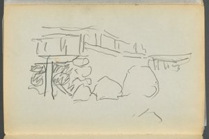 Schetsboek - Het Granite Shore Hotel, Rockport, pagina 178: Hek door Maurice Prendergast