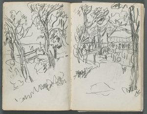 Schetsboek, The Dells, nr. 127, pagina 004 5: Landschap door Maurice Prendergast