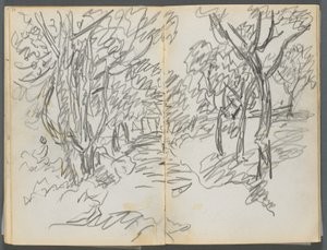 Schetsboek, The Dells, nr. 127, pagina 064  65: Landschap
