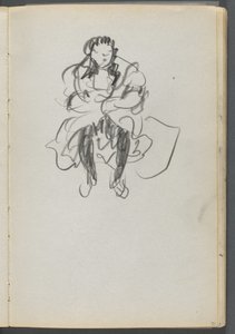 Schetsboek, The Dells, nr. 127, pagina 071: Zittende figuur door Maurice Prendergast