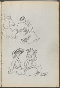 Schetsboek, De Dells, nr. 127, pagina 093: Zittende figuren