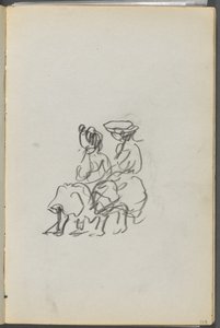 Schetsboek, The Dells, nr. 127, pagina 119: Twee zittende figuren door Maurice Prendergast