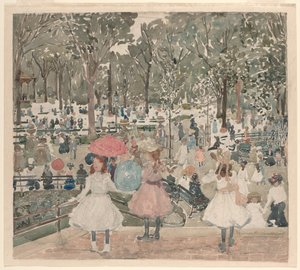 The Mall, Central Park door Maurice Prendergast